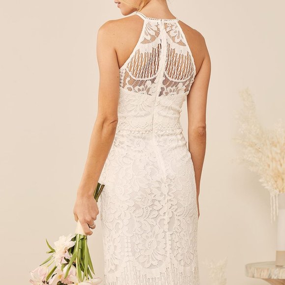 Lulus NWT Magic in the Moment White Lace Tiered Maxi Dress - Picture 2 of 9